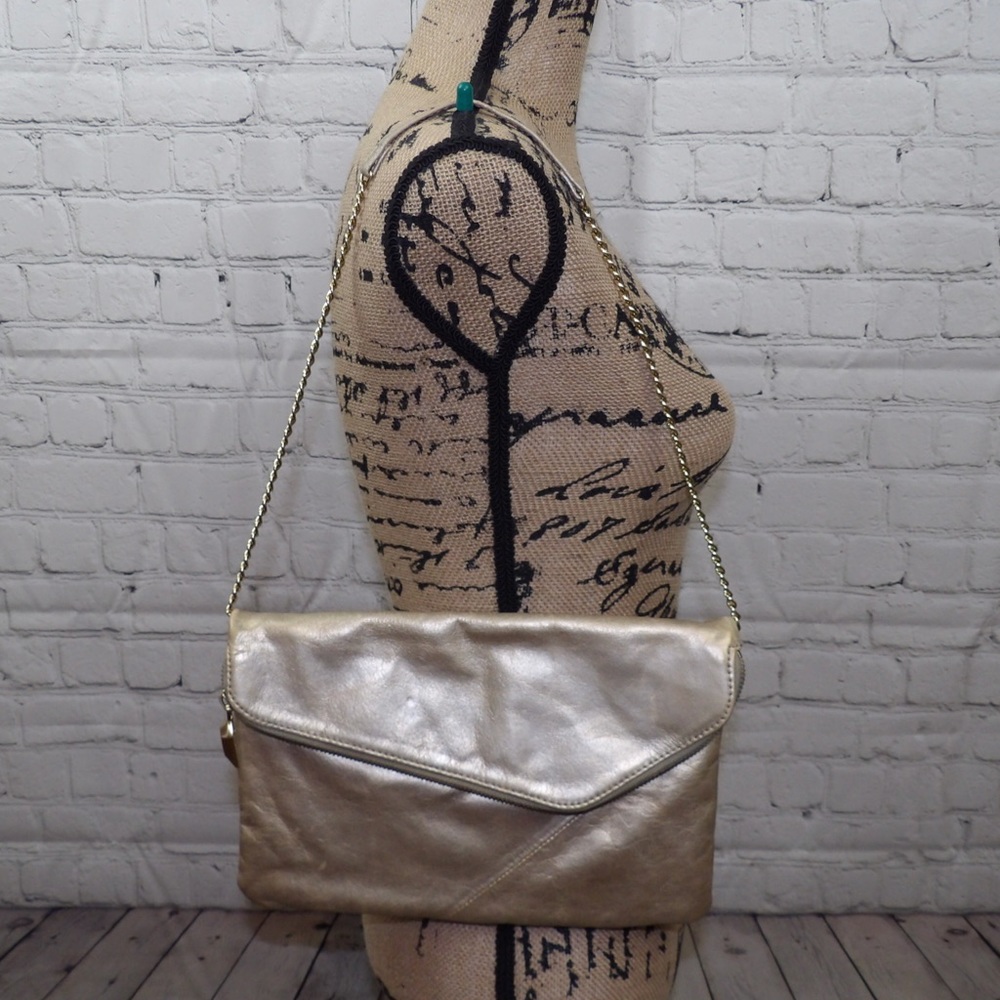 HOBO foldover gold leather Daria